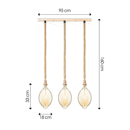 Home Sweet Home hanglamp Leonardo Ovaal - 3L G125 - dimbaar E27 amber