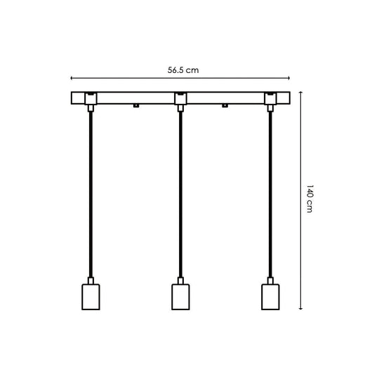 Home Sweet Home Hanglamp Denton - hout - 57x14x140cm