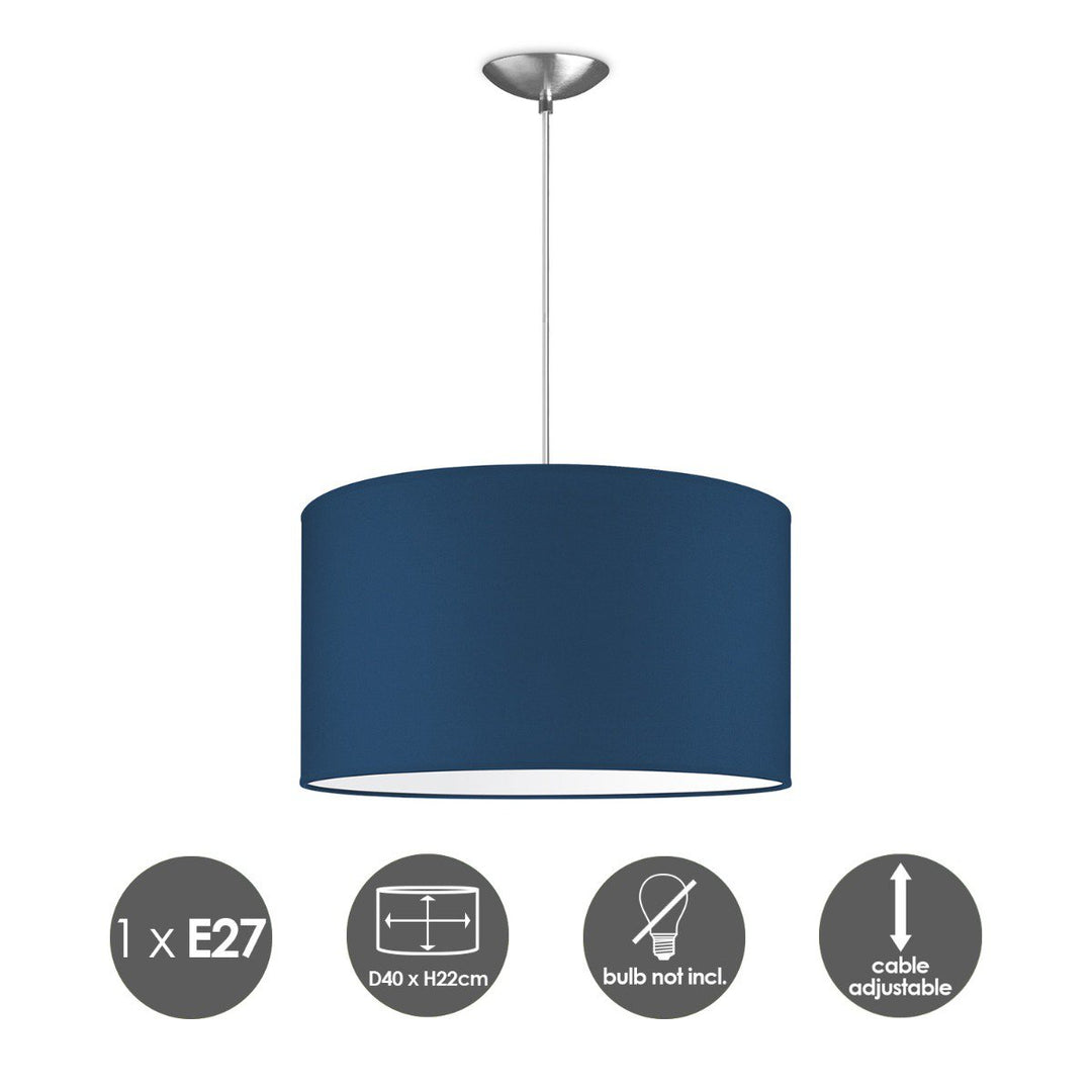 Home Sweet Home hanglamp Bling met lampenkap, E27, donkerblauw, 40cm