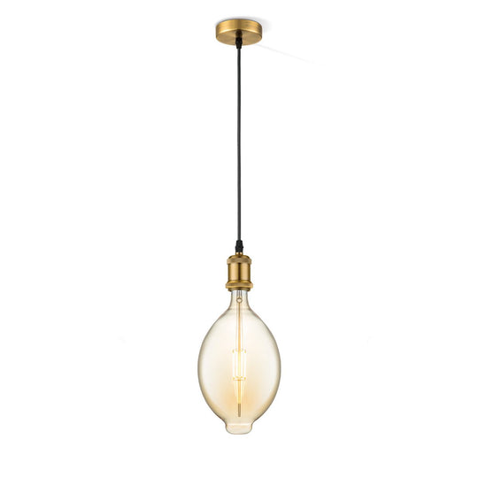 Home Sweet Home hanglamp brons vintage Ovaal G125 - dimbaar E27 amber