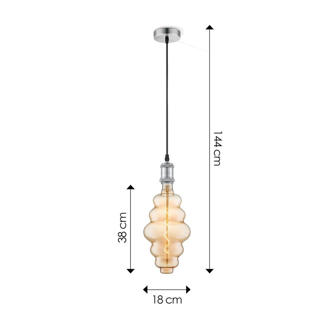 Home Sweet Home hanglamp chroom vintage Cloud - G160 dimbaar E27 amber