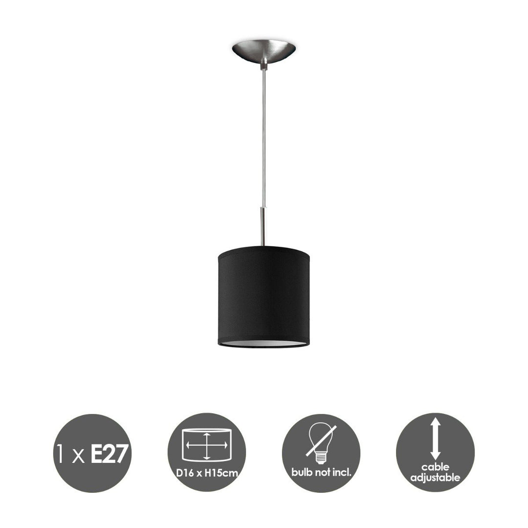 Home Sweet Home hanglamp Tube Deluxe, E27, zwart, 16cm