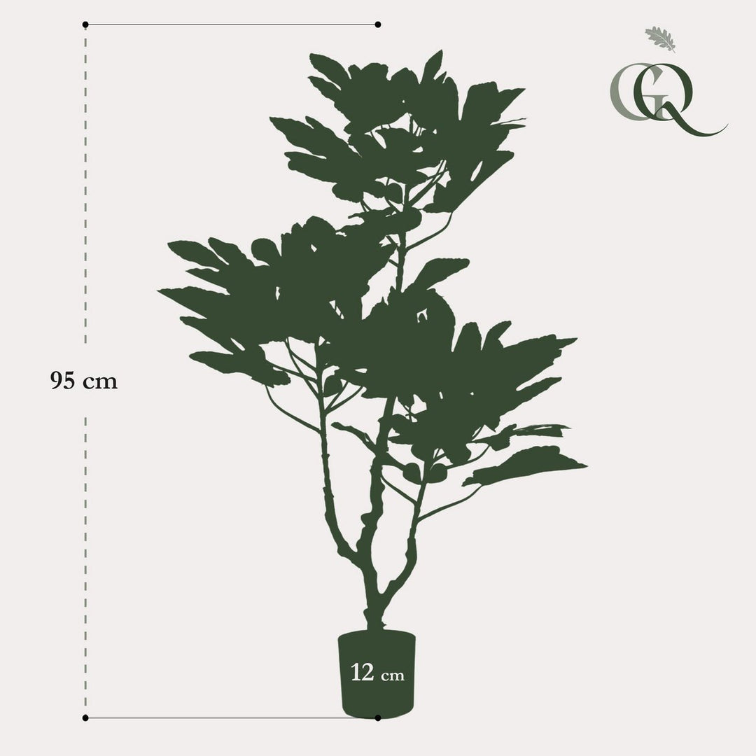 Kunstplant - Ficus Carica - Vijgenboom - 95 cm