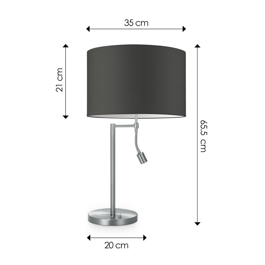 Home Sweet Home Tafellamp Read, LED Leeslamp, E27, antraciet 35cm