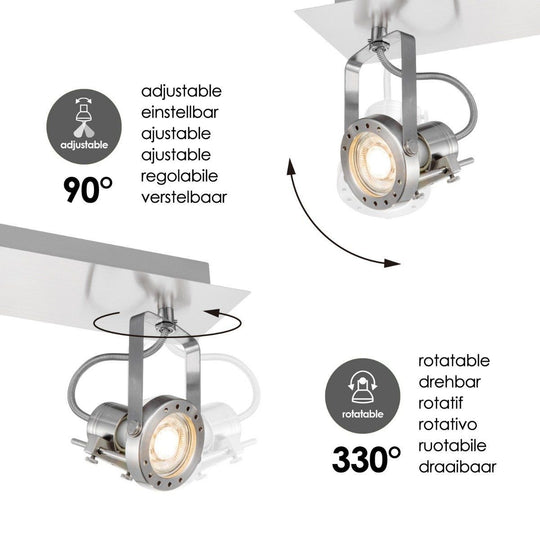 Home Sweet Home LED Opbouwspot Robo 2 - dimbaar - geborsteld staal