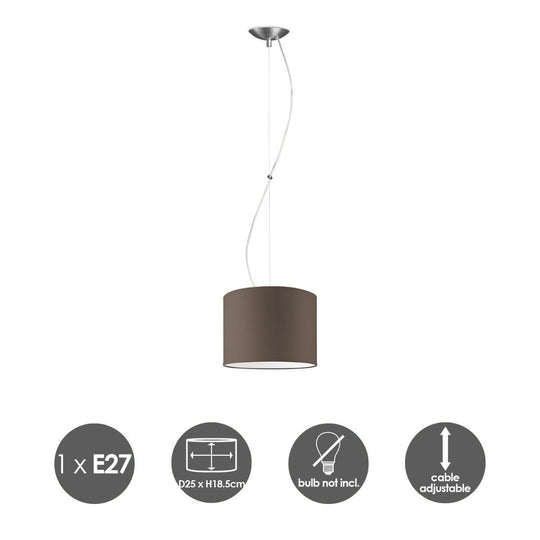 Home Sweet Home hanglamp Deluxe met lampenkap, E27, taupe, 25cm