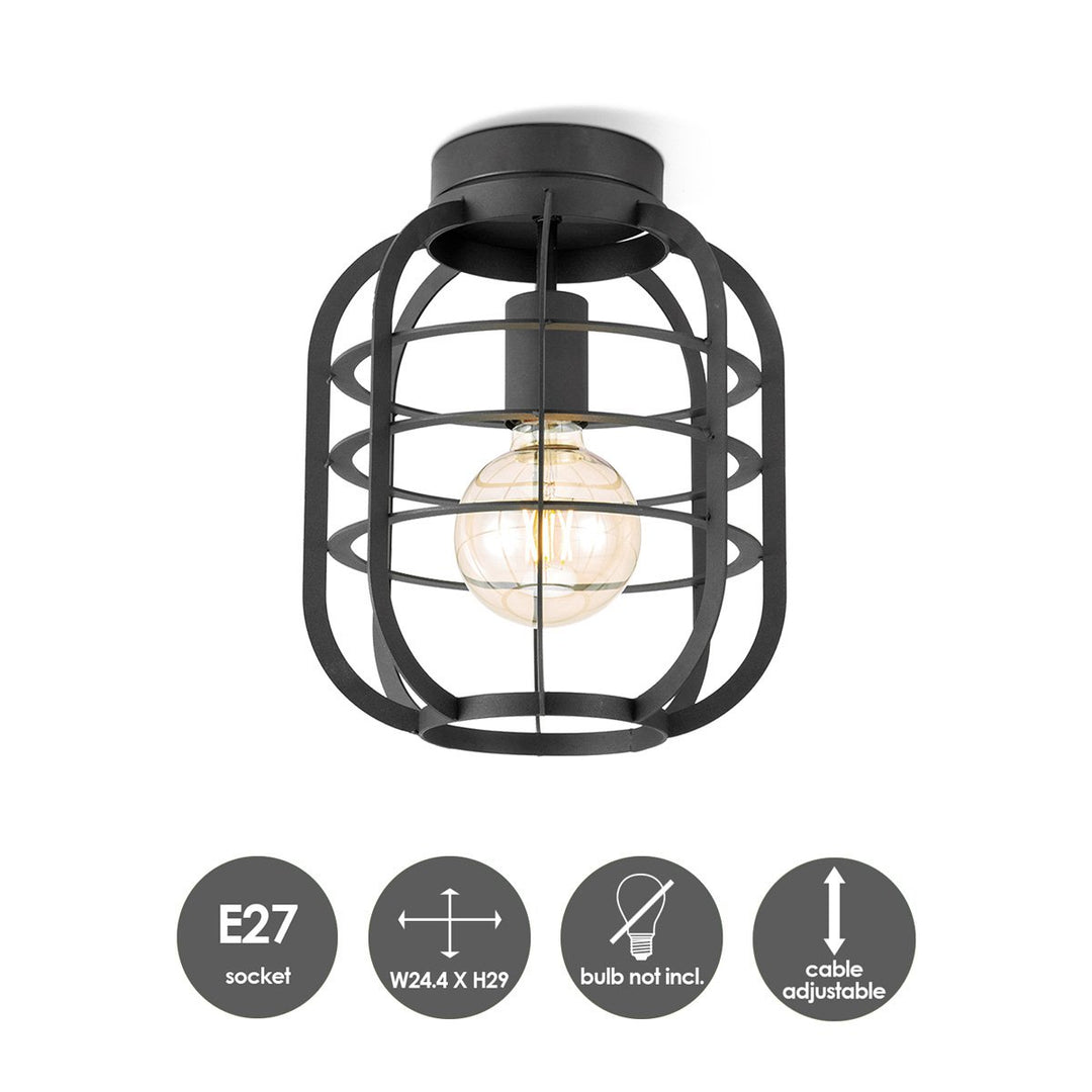 Home Sweet Home Moderne LED Plafondlamp Nero M - zwart