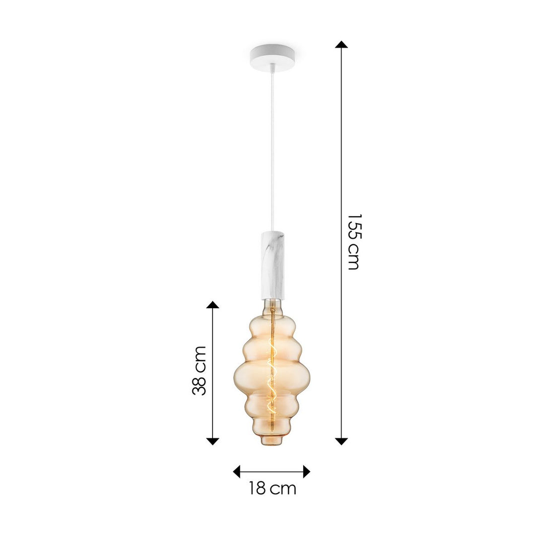 Home Sweet Home hanglamp Marmer Saga Cloud - G160 dimbaar E27 amber