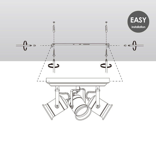 Home Sweet Home LED Opbouwspot Venn 3 - incl. dimbare LED lamp - Koper