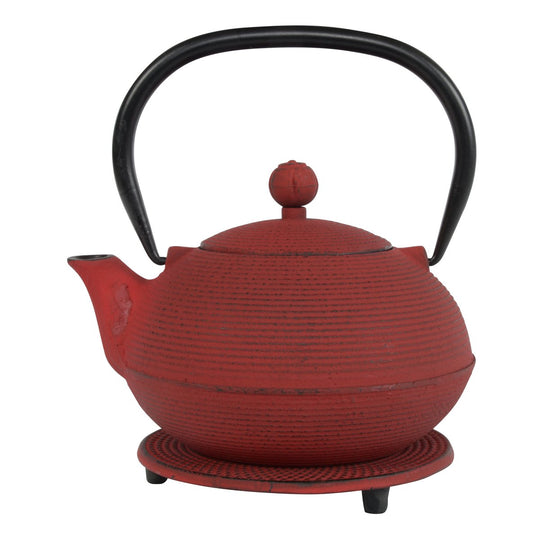 Teaclassix Gietijzeren Theeset Ganzou 0,90 ltr, Giftbox, Japans Rood