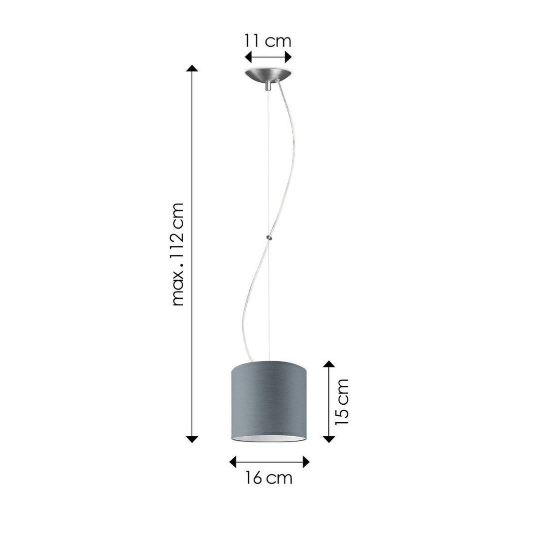 Home Sweet Home hanglamp Deluxe met lampenkap, E27, grijs, 16cm