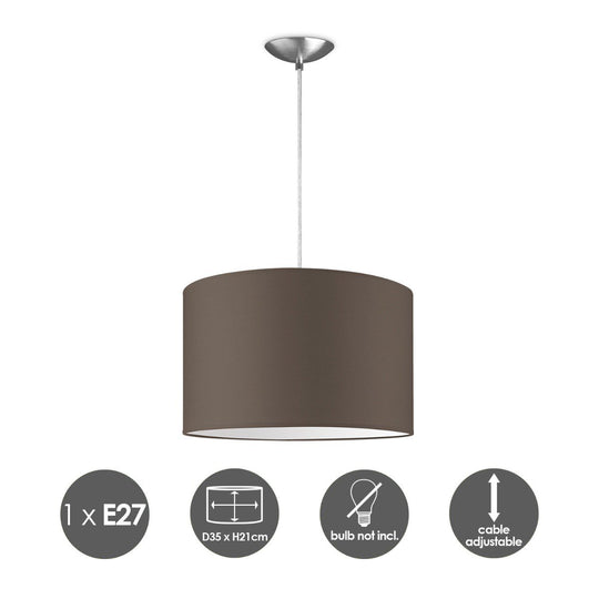 Home Sweet Home hanglamp Bling met lampenkap, E27, taupe, 35cm