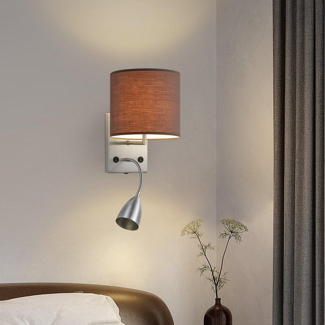 Home Sweet Home Wandlamp - Lees, LED Leeslamp, E27, chocolade 20cm