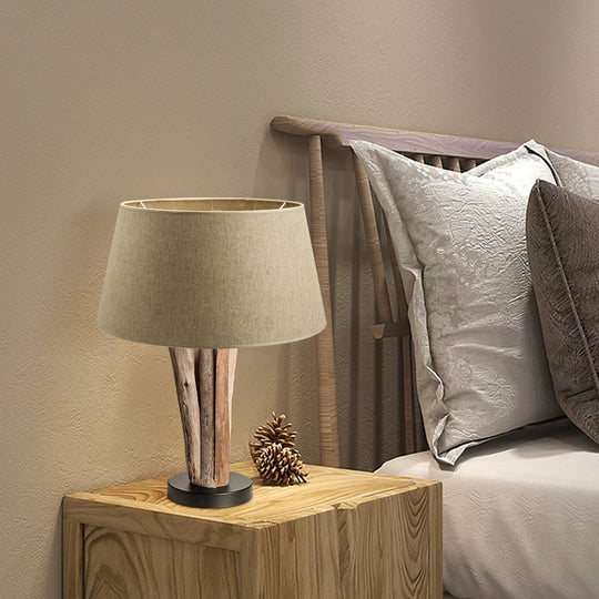 Home Sweet Home Tafellamp Melrose met Bindy Houten - Taupe Lampenkap