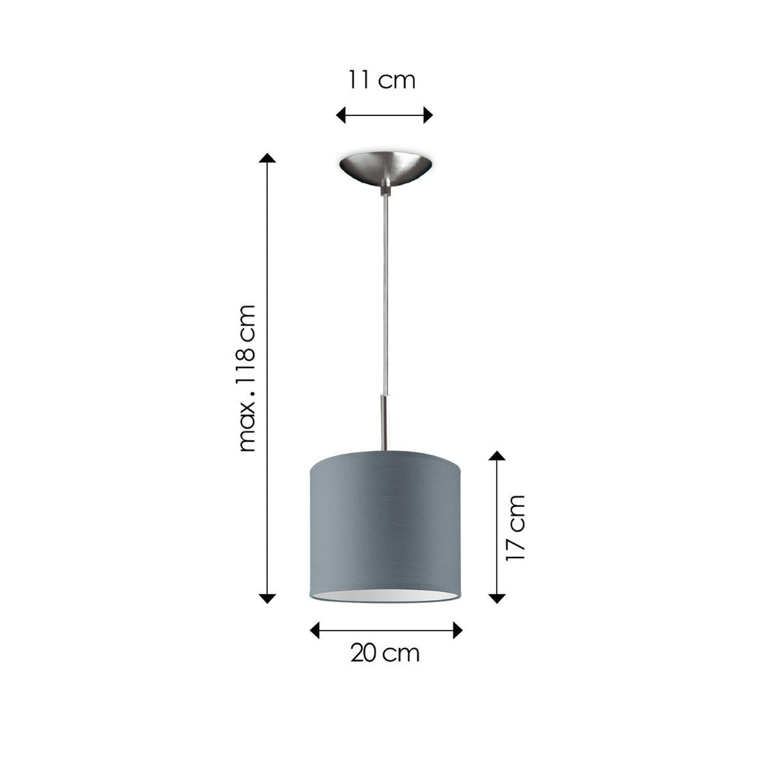 Home Sweet Home hanglamp Tube Deluxe, E27, grijs, 20cm