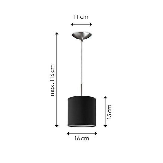 Home Sweet Home hanglamp Tube Deluxe, E27, zwart, 16cm