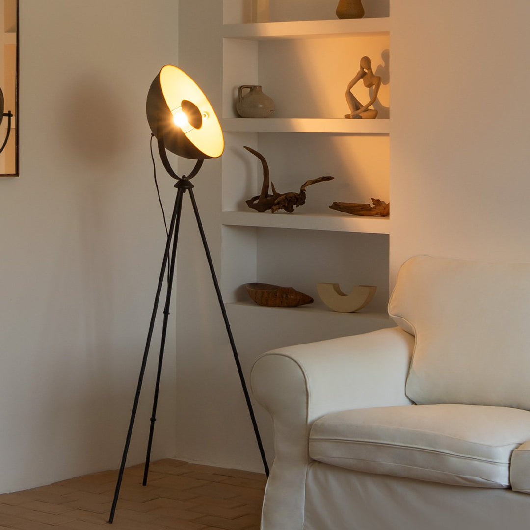 Home Sweet Home Klassieke Vloerlamp Letal - Staande Lamp - Zwart/Goud