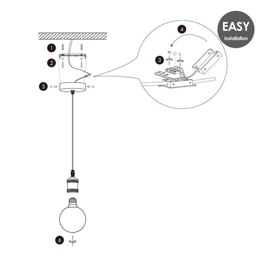 Home Sweet Home hanglamp chroom vintage - G180 - dimbaar E27 rook