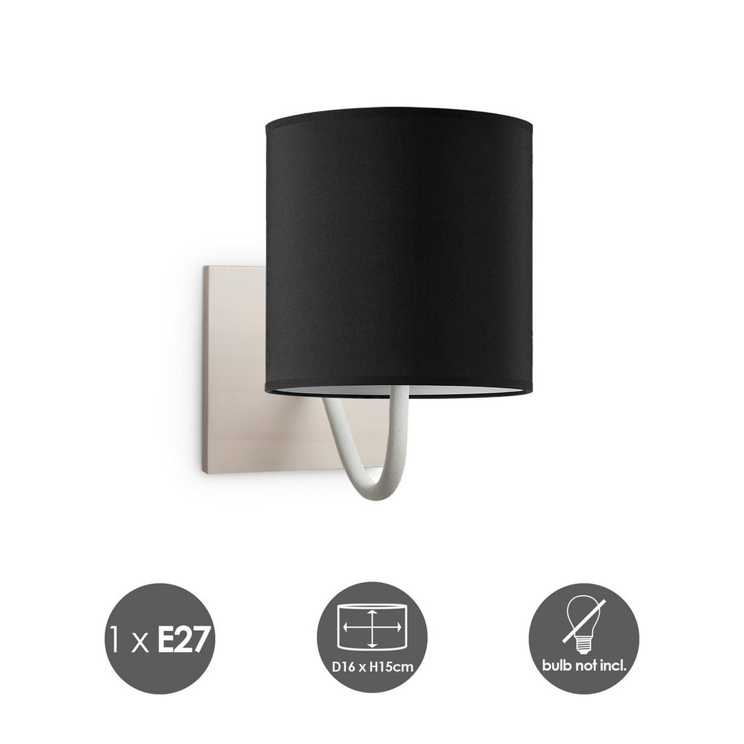 Home Sweet Home Wandlamp - Beach E27 Lampenkap zwart 16cm