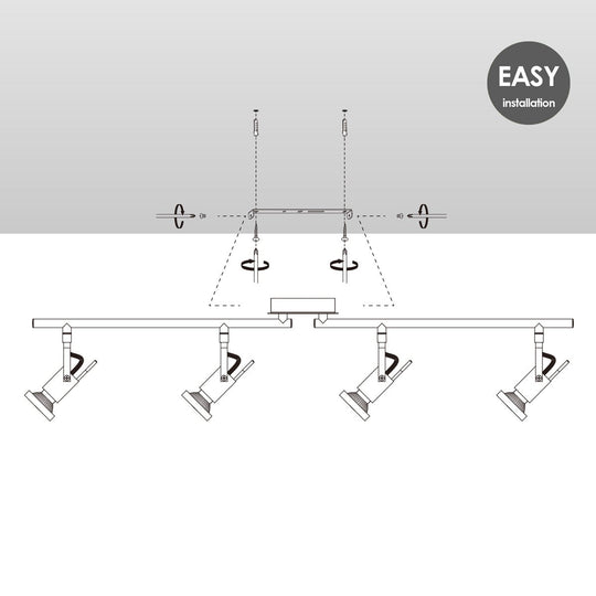 Home Sweet Home LED Opbouwspot Cali 4 - incl. dimbare LED lamp - staal