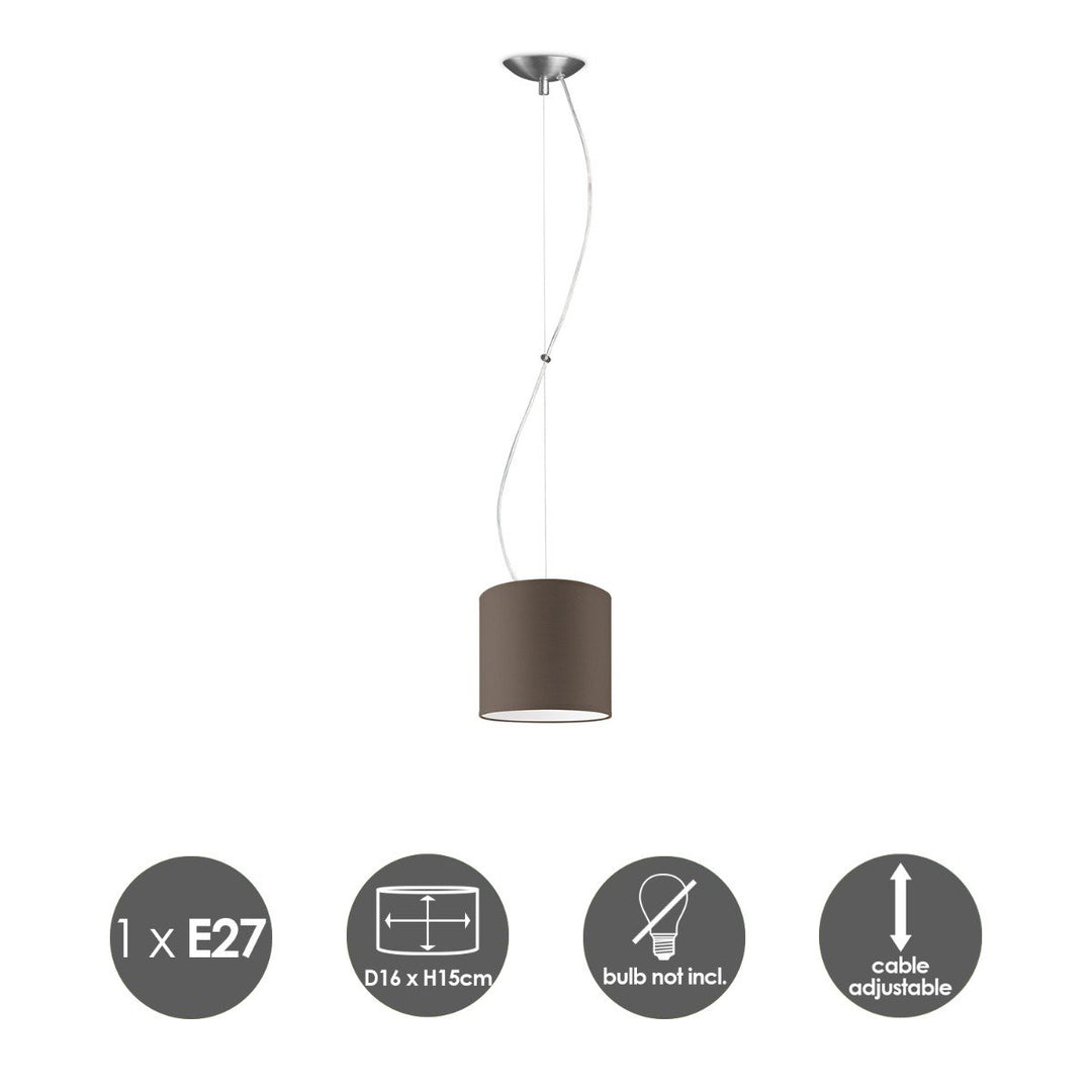 Home Sweet Home hanglamp Deluxe met lampenkap, E27, taupe, 16cm