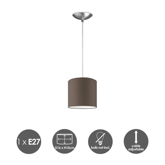 Home Sweet Home hanglamp Bling met lampenkap, E27, taupe, 16cm