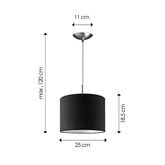 Home Sweet Home hanglamp Tube Deluxe, E27, zwart, 25cm