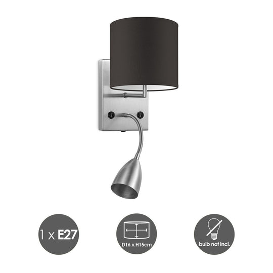 Home Sweet Home Wandlamp - Read, LED Leeslamp, E27, chocolade 16cm