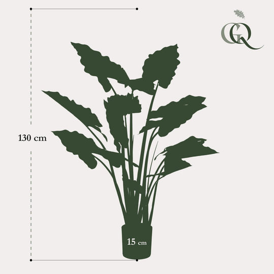 Kunstplant - Colocasia Pink China - Olifantsoor - 130 cm