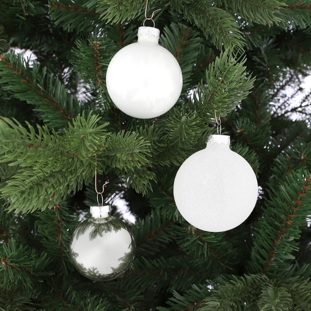 Kerstballen Set - 26 Stuks - Ø7 cm - Glas - Wit