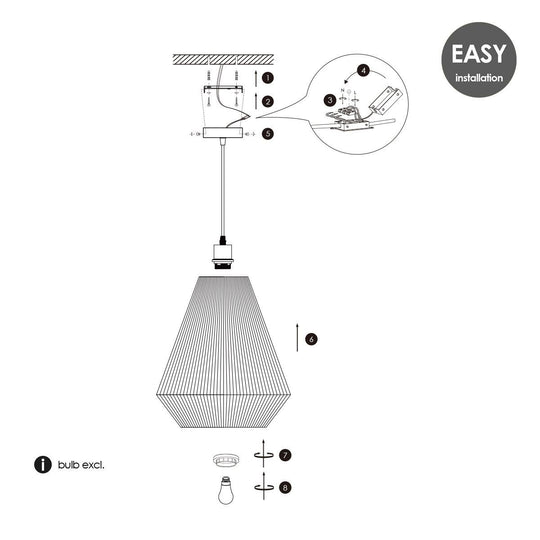 Home Sweet Home Hanglamp Vela - hout - 33x33x146cm