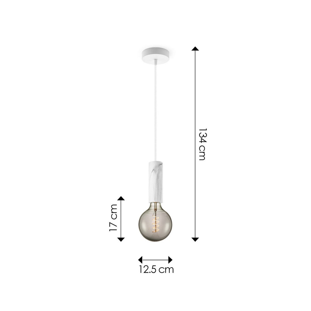 Home Sweet Home hanglamp Marmer Saga Spiraal - G125 - dimbaar E27 rook