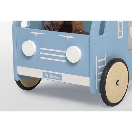 Leren loopwagen 'Kipplaster Fred', blauw