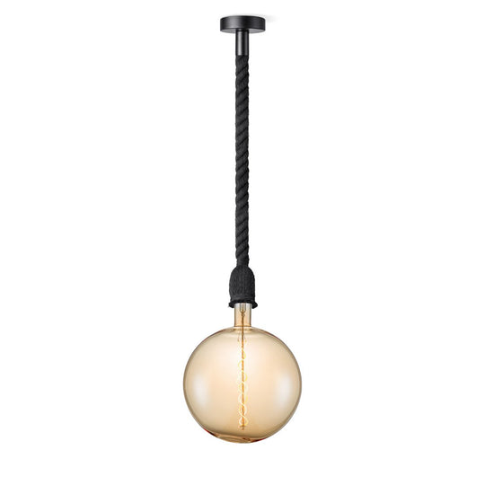 Home Sweet Home hanglamp zwart Leonardo Globe - - dimbaar E27 amber