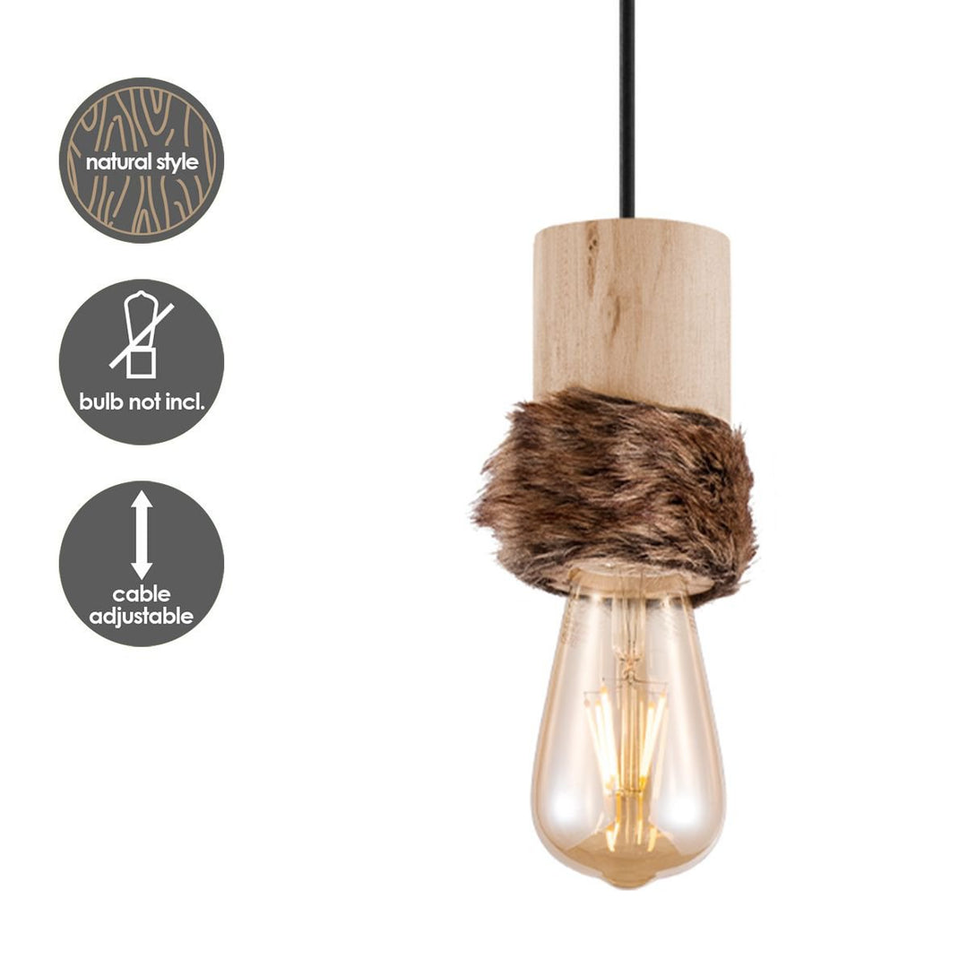 Home Sweet Home Hanglamp Furdy - hout - 10x10x116cm