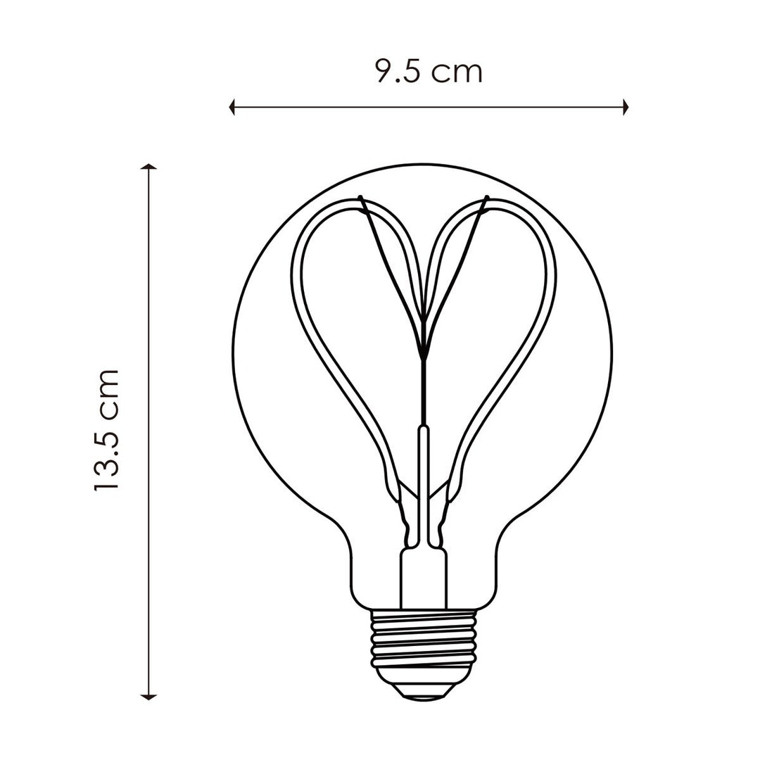 Home Sweet Home dimbare LED Globe Heart E27 G95 4W 280lm 2700K Goud