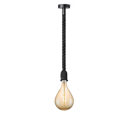 Home Sweet Home hanglamp zwart Leonardo Pear G160 dimbaar E27 amber