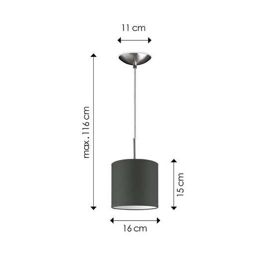 Home Sweet Home hanglamp Tube Deluxe, E27, antraciet, 16cm