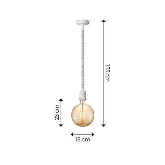 Home Sweet Home hanglamp wit Leonardo Globe - G180 - dimbaar E27 amber