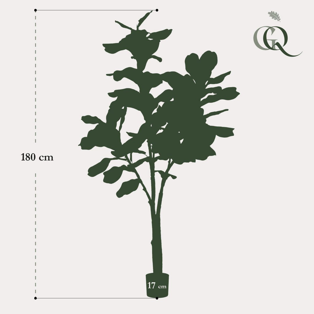 Kunstplant - Ficus Lyrata - Tabaksplant - 180 cm