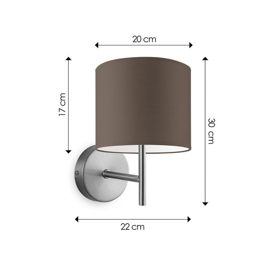 Home Sweet Home Wandlamp - Mati inclusief Lampenkap E27 taupe 20x17cm