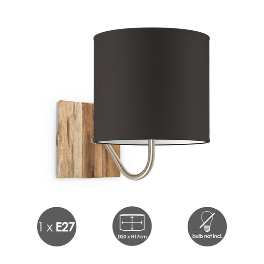 Home Sweet Home Wandlamp - Drift E27 Lampenkap chocolade 20cm