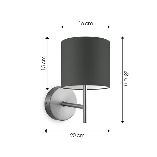 Home Sweet Home Wandlamp - Mati E27 Lampenkap antraciet 16cm