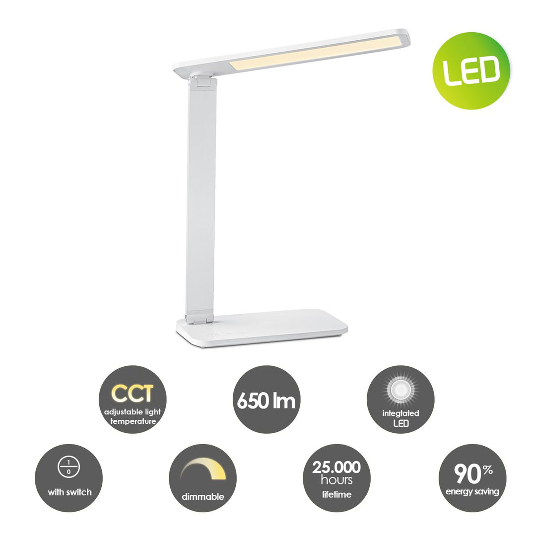 Home Sweet Home - Talia Led Bureaulamp 6W Wit - Verstelbare