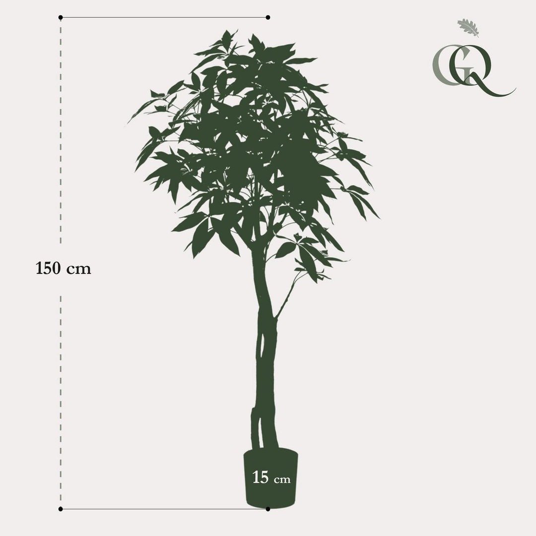 Kunstplant - Pachira Aquatica - Geldboom - 150 cm