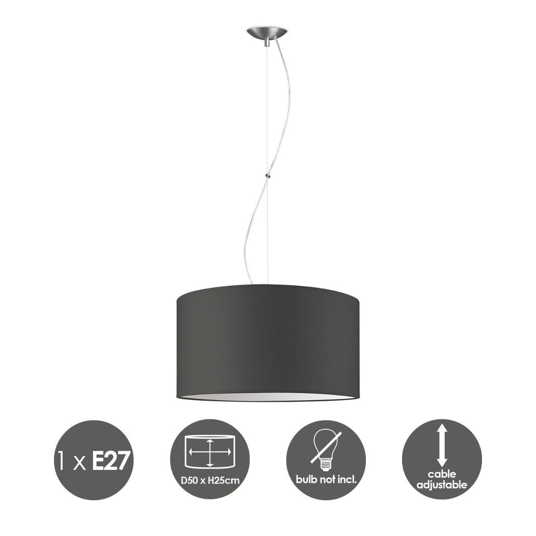 Home Sweet Home hanglamp Deluxe met lampenkap, E27, antraciet, 50cm