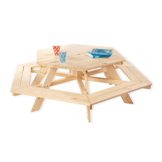 Kinderpicknickbank 'Nicki 6-Eck' naturel