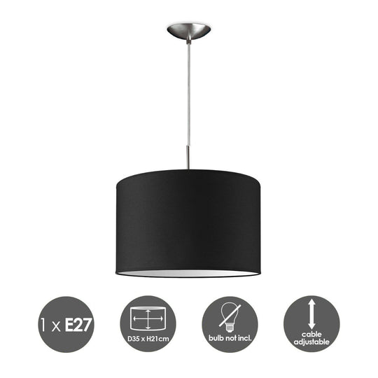 Home Sweet Home hanglamp Tube Deluxe, E27, zwart, 35cm