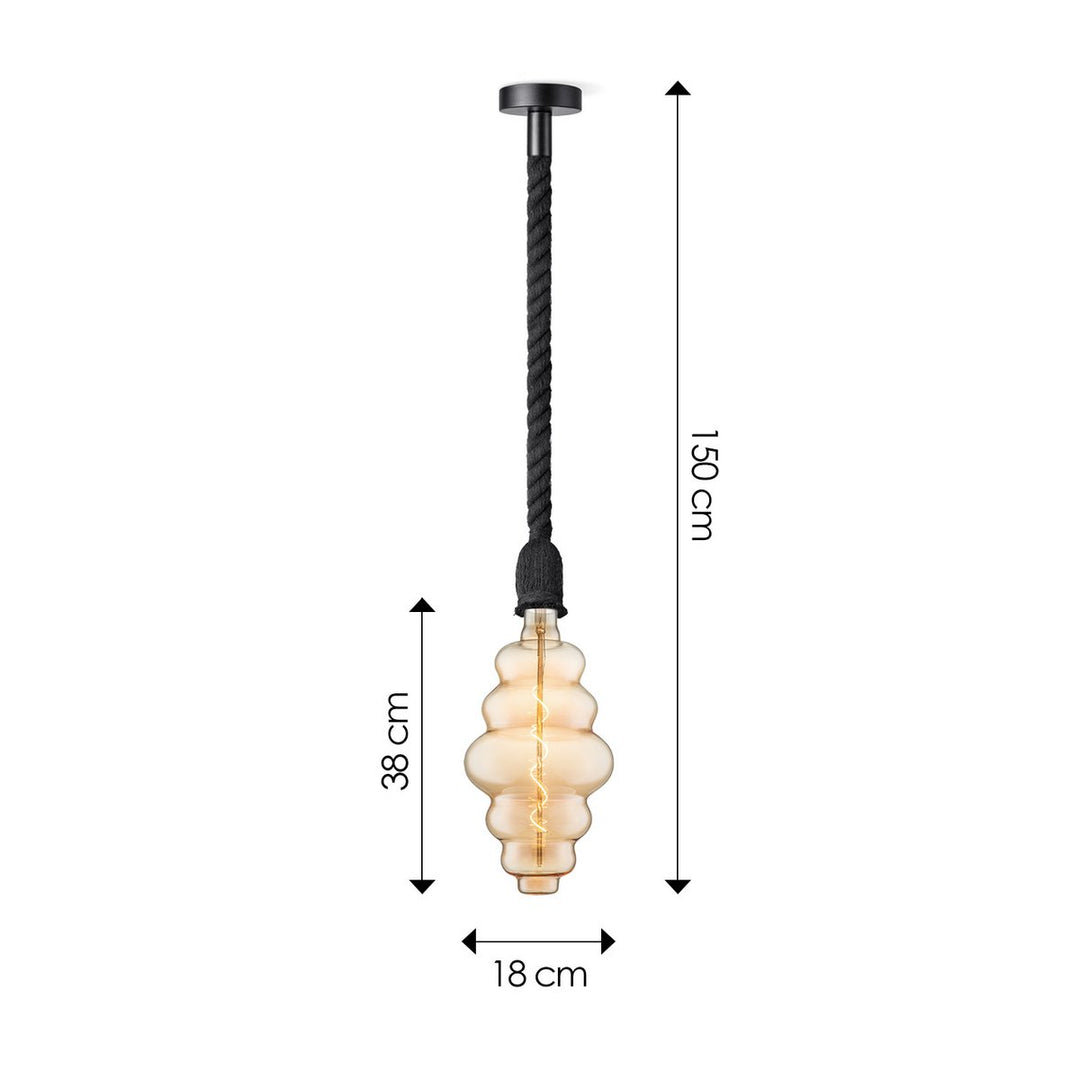 Home Sweet Home hanglamp zwart Leonardo Cloud - G160 dimbaar E27 amber