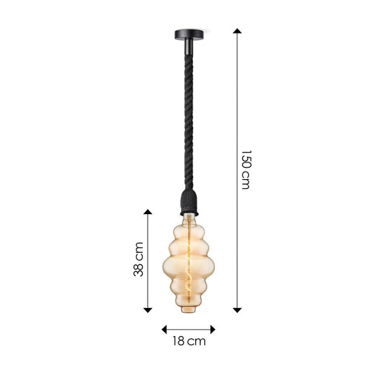 Home Sweet Home hanglamp zwart Leonardo Cloud - G160 dimbaar E27 amber